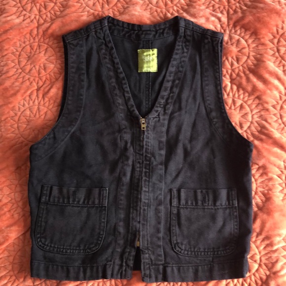 Pulp Black Denim Motorcycle Vest Size-S - Picture 1 of 3
